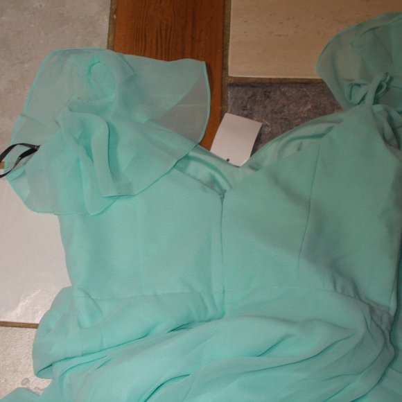 NWT Gorgeous Ladies full length formal mint green dress, size 14 - Picture 9 of 9